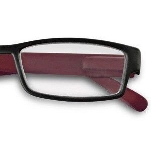 Okulary do czytania Giraffe, czarno czerwone, duże, aksamitne w dotyku