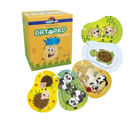 Plastry na oko Ortopad Regular >4/5 lat Happy Funpack, 50 szt.